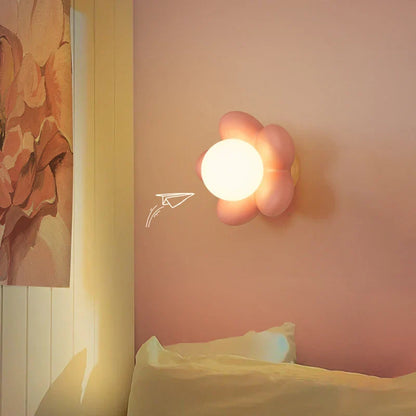 DecorBites™ Cream Flower Wall Lamp: Nordic Style Indoor Lighting for Living Room and Bedroom