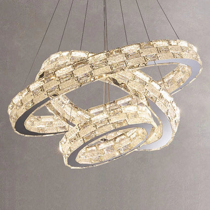 Decorbites™ Golden Crystal Ring Kronleuchter: Luxuriöse Glanz-Deckenbeleuchtung für modernes Wohnzimmer