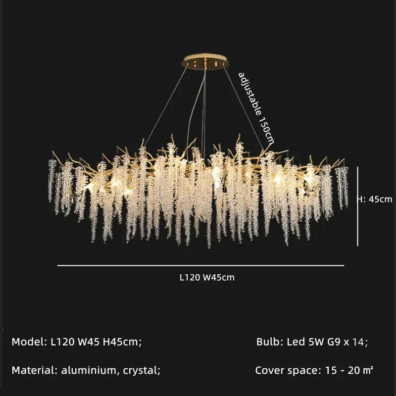 Gold Branch Aluminum Pendant Light 14-Light