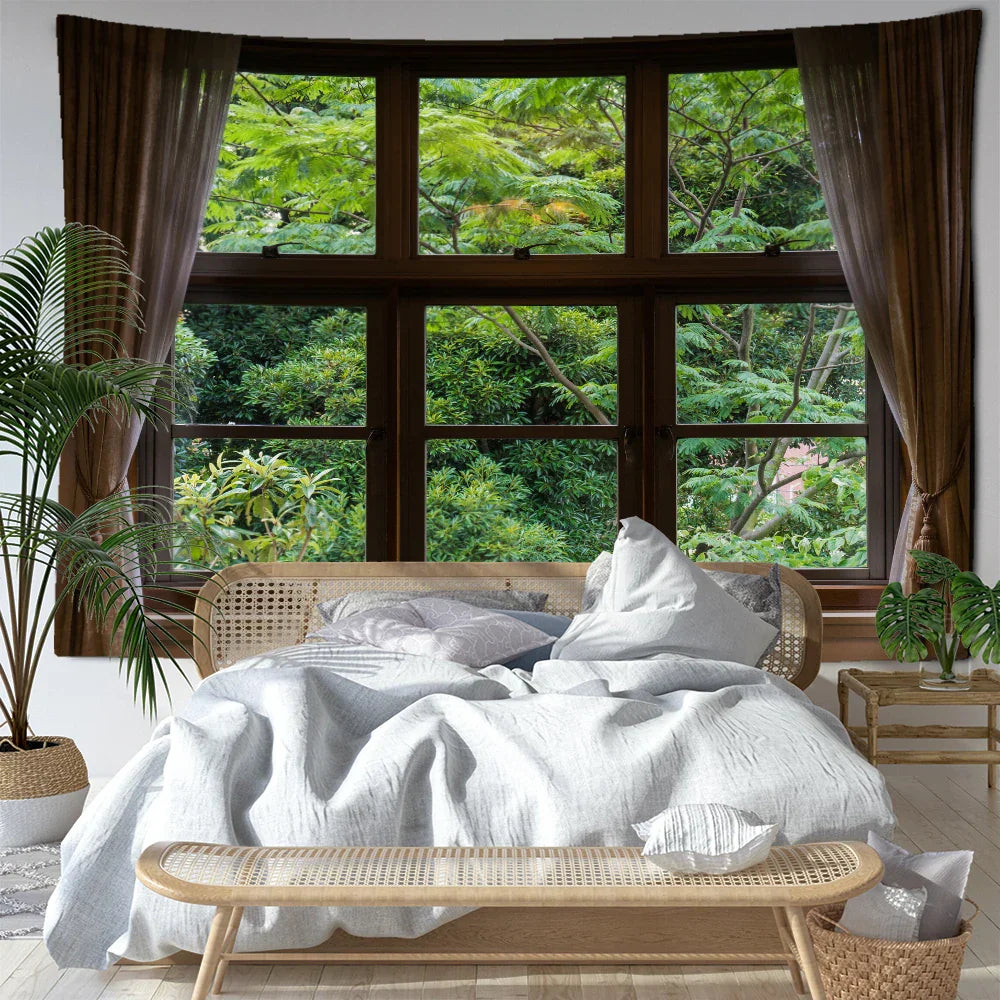 Decorbites™ Dschungel-Landschaft Wandgobelin: Natürliche Boho-Minimalistische Kunst für die Heimdekoration