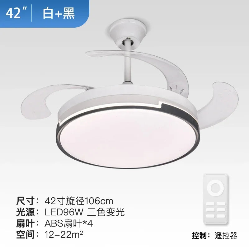 Decorbites™ Unsichtbarer Deckenventilator mit LED-Licht, ausklappbaren Flügeln, Fernbedienung