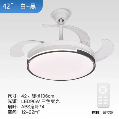 Decorbites™ Unsichtbarer Deckenventilator mit LED-Licht, ausklappbaren Flügeln, Fernbedienung