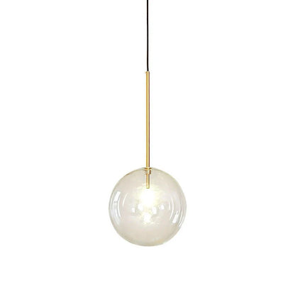 Nordic Clear Glass Globe Pendant Light in Chrome