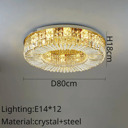 DecorBites™ Crystal Ring LED Ceiling Lamp for Modern Luxury Living