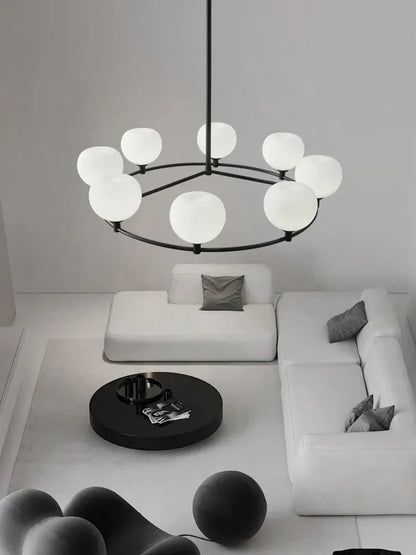 DecorBites™ Copper Glass Chandelier: Stylish Hanging Light for Living Room, Bedroom, Dining Room