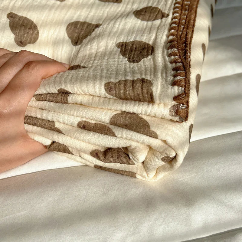 Cotton Cartoon Travel Blanket