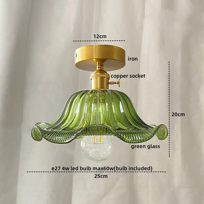 Decorbites™ Grünes Glas Kupfer Deckenleuchte Balkon Küche Moderne LED Lampe