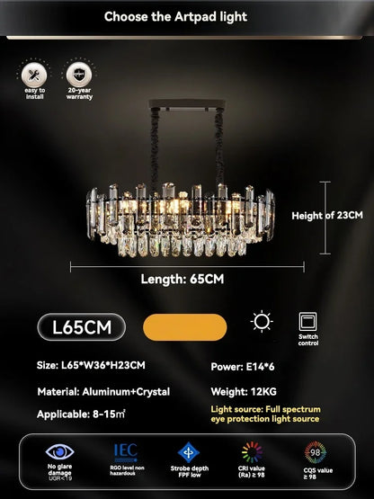 Decorbites™ Gold-Kristall-Deckenleuchter: Luxuriöser moderner LED-Hängeleuchter für die Einrichtung des Zuhauses