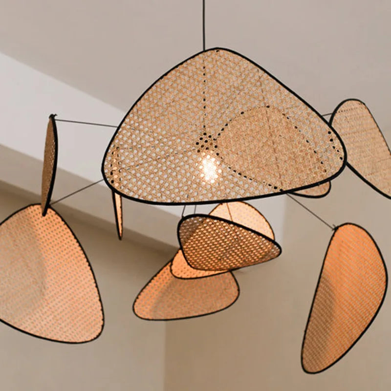 Decorbites™ Handgefertigte Rattan-Kunst-Pendant-Leuchter für modernes Wohnzimmer, Esszimmer, Schlafzimmer.