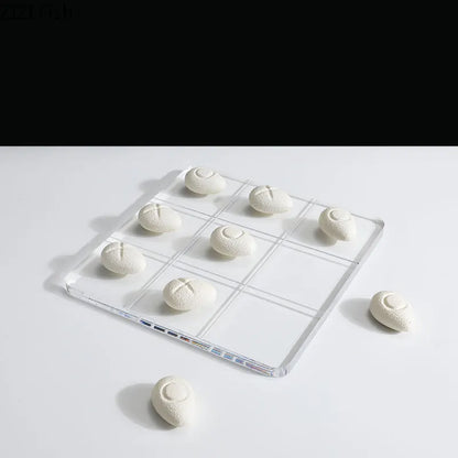 DecorBites™ Acrylic Tic-Tac-Toe Chessboard Set with Resin Pieces