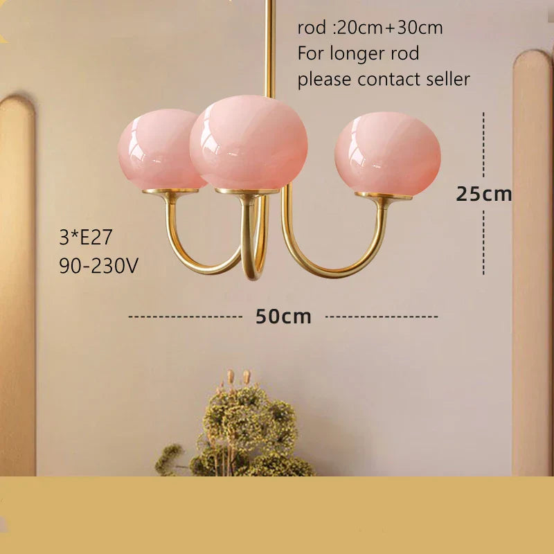 DecorBites™ Cream Pink Bedroom Pendant Light for Cozy Living Spaces