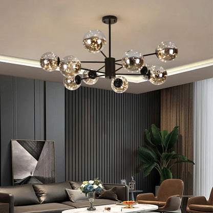 Decorbites™ Gold Star Glas-Kugelleuchte: Moderne nordische LED-Kronleuchter für die Hausdekoration