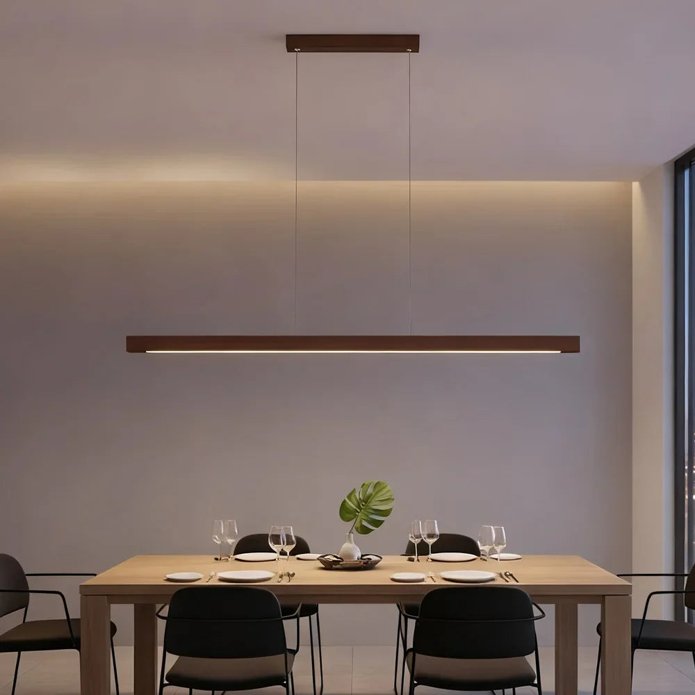 Nordic Linear Wood LED Pendant Light