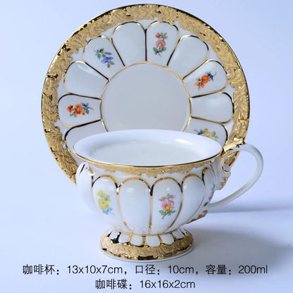 Decorbites™ Geprägtes Gold Bone China Teetassenservice-Set, Deutsches Design Trinkgeschirr