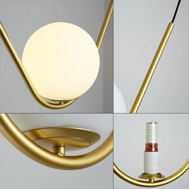 Decorbites™ Golden Black Perle Trio Anhänger - Metall G9 LED Linearer Esstischleuchte