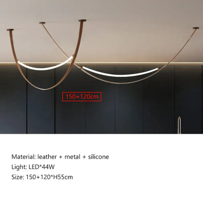 Decorbites™-Leder-Leuchter: Minimalistisches nordisches LED-Pendant-Licht für Wohnzimmer, Esszimmer und Schlafzimmer