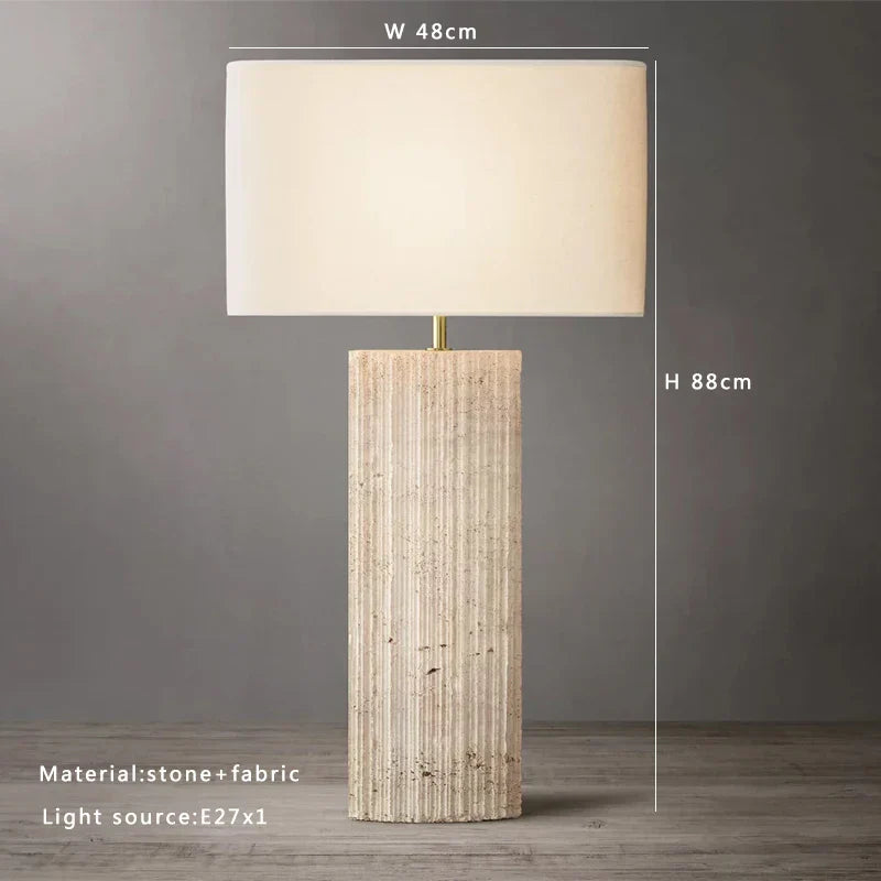 Brown Stone Fabric Lamp