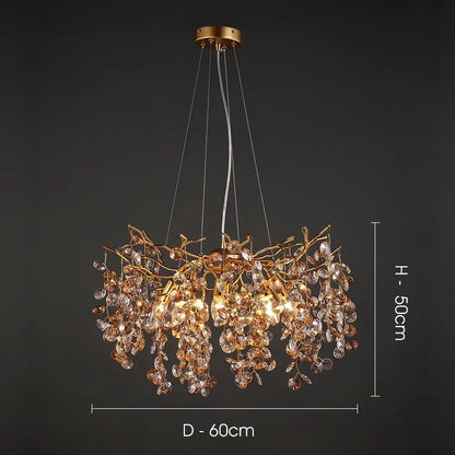 Decorbites™ Kristall-LED-Kronleuchter 60/80/100 cm Goldenes Luxus-Licht für Ess- und Wohnzimmer