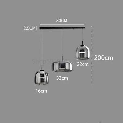 Decorbites™ Glas-Schalen-Kronleuchter: Moderne nordische LED-Rauch-Glasleuchte für Esszimmer, Bar – Innenraum-Dekorationsbeleuchtung
