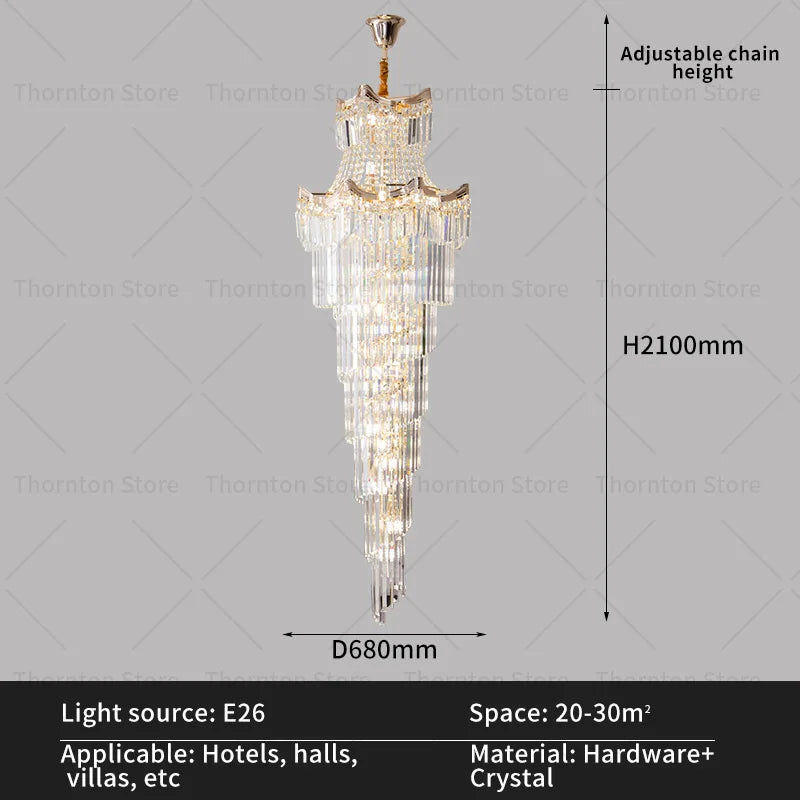 Decorbites™ Kristall-Duplex-Kronleuchter: Luxus-Leuchte & Treppenlampe für Loft-Wohnung & Villa