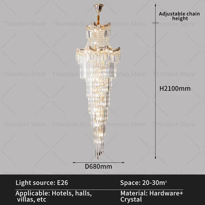 Decorbites™ Kristall-Duplex-Kronleuchter: Luxus-Leuchte & Treppenlampe für Loft-Wohnung & Villa