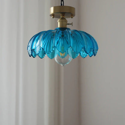 DecorBites™ Glass Industrial Pendant Light: Loft Style Fixture with Copper Socket for Home Decor