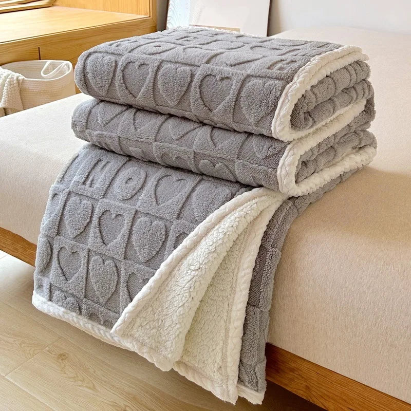 DecorBites™ Heart Shaped Cut Flowers Flannel Fleece Blanket