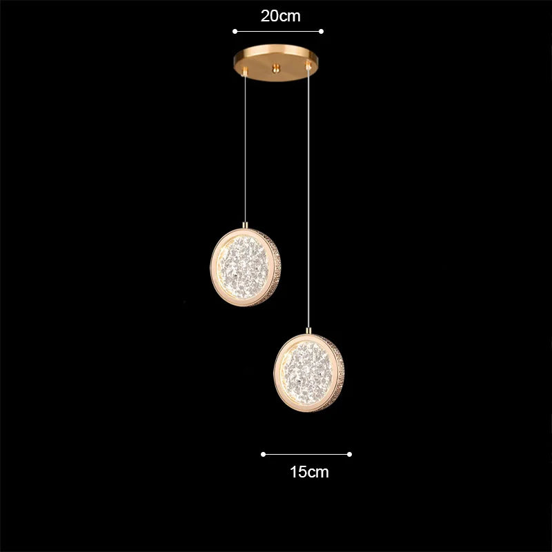 DecorBites™ Gold Acrylic LED Chandelier Pendant Light for Modern Nordic Home Decor