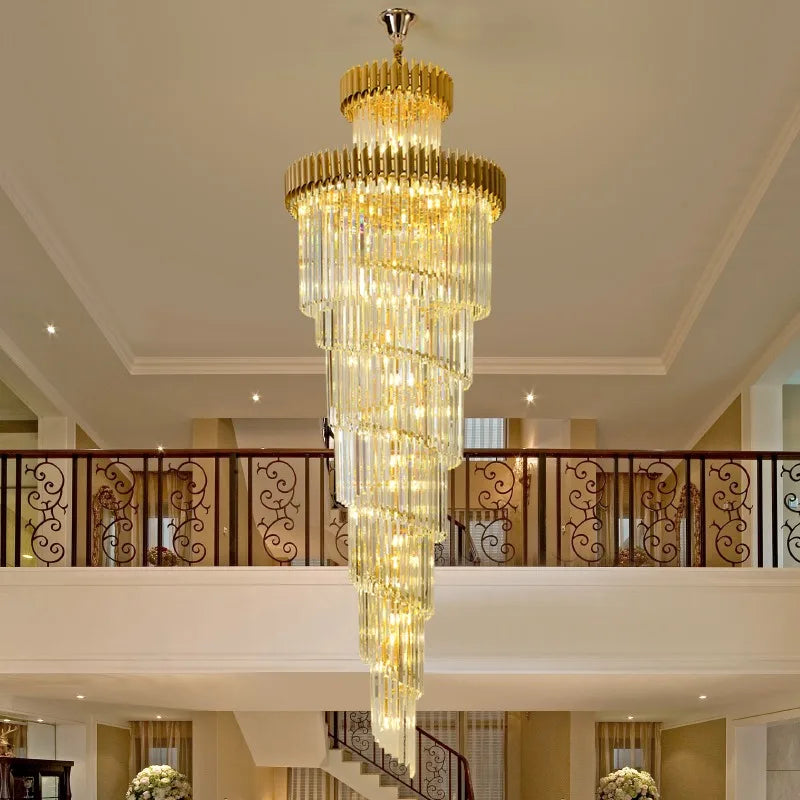 Crystal Staircase Chandelier For Villas H700cm