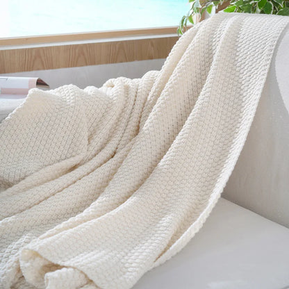 Decorbites™ Gestrickte Sofawurfdecke mit Fransen-Garn