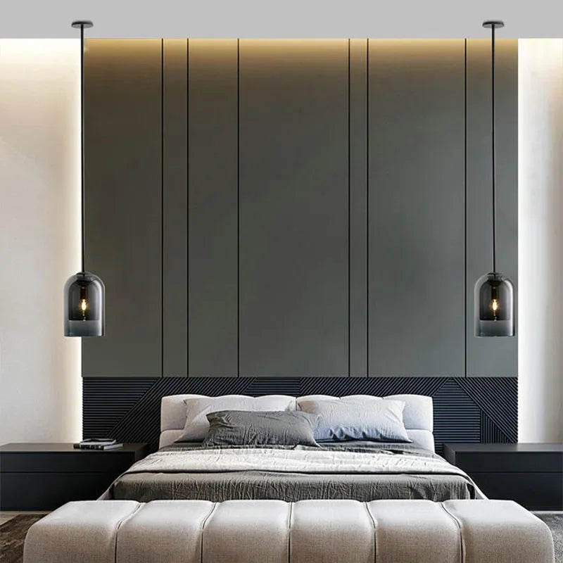 DecorBites™ Glass LED Chandelier: Modern Nordic Design for Bedroom, Dining Room, and Office