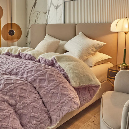 Decorbites™ Zweifach nutzbares Kaschmir-Duvet-Cover: Winterwarme Plüschdecke mit doppelseitigem Fleece