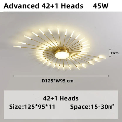 DecorBites™ LED Firework Chandelier: Modern Nordic Living Room Bedroom Pendant Light Fixtures