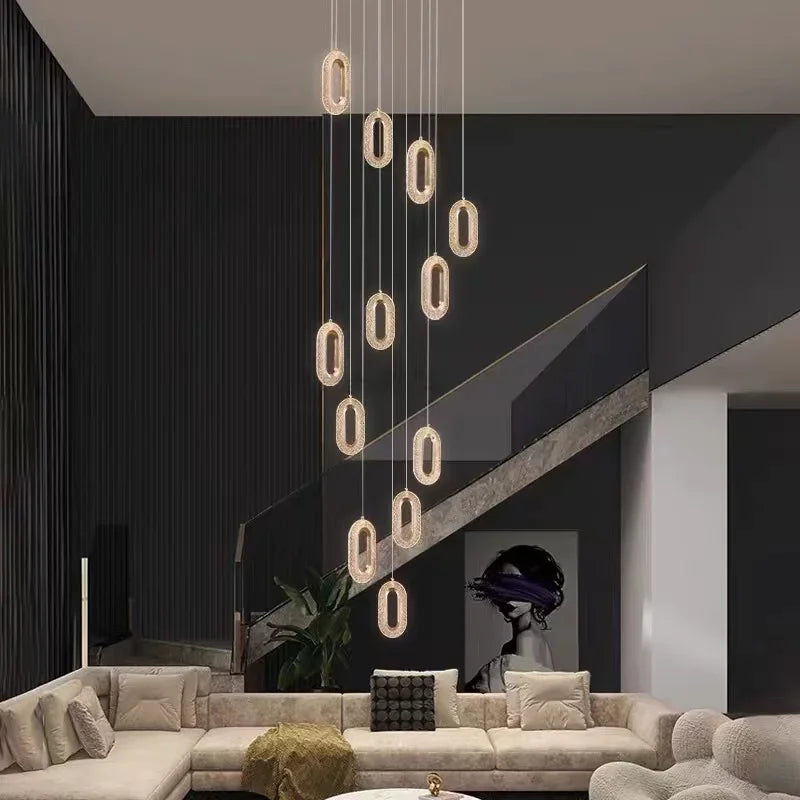 Decorbites™ Kristallringe-Kronleuchter: Treppenhaus Luxus-LED-Beleuchtungskörper