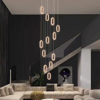 Decorbites™ Kristallringe-Kronleuchter: Treppenhaus Luxus-LED-Beleuchtungskörper