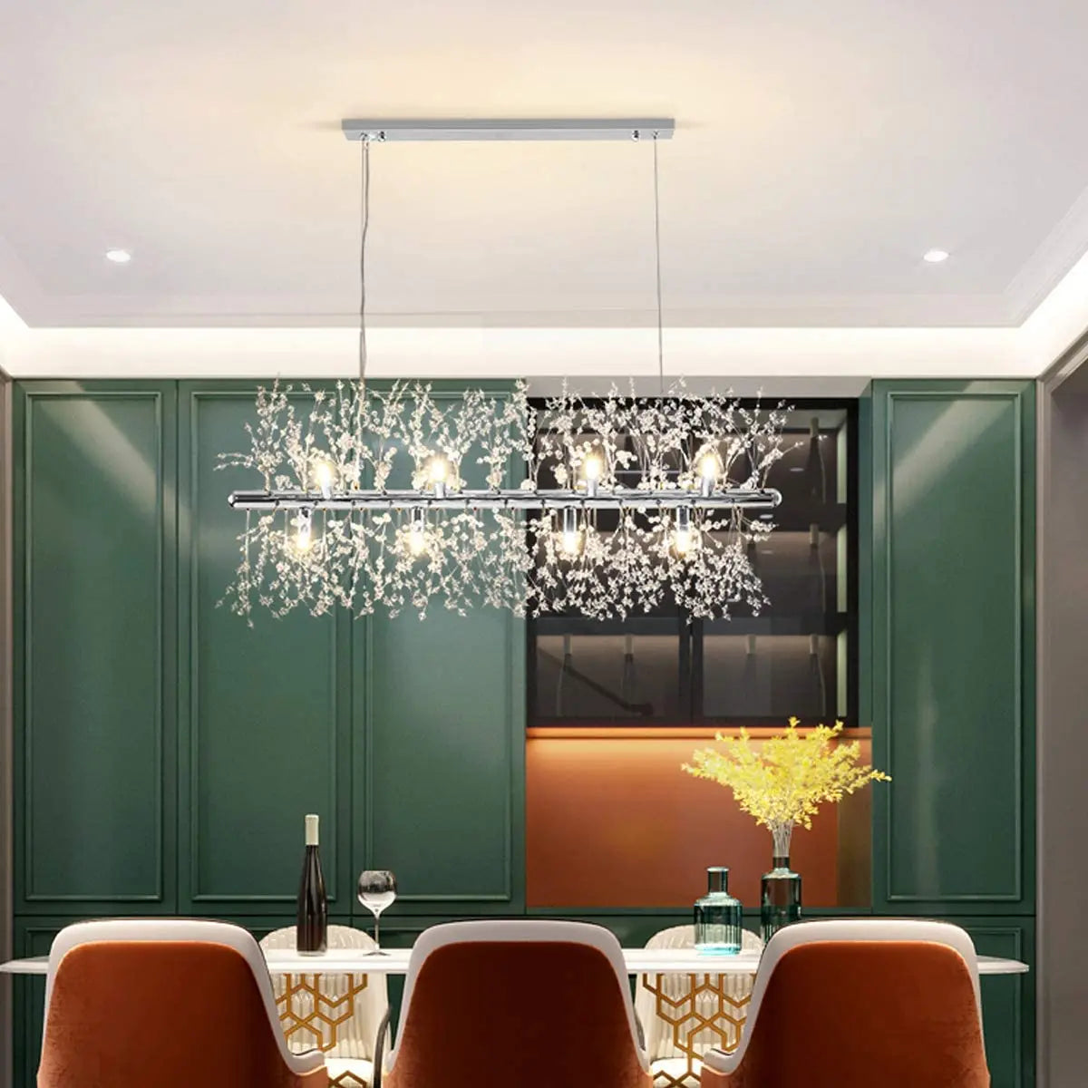 Decorbites™ Löwenzahn-LED-Kronleuchter, moderner Kristall-Edelstahl-Deckenleuchter