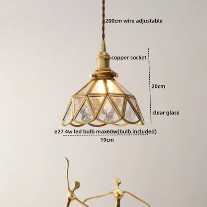 DecorBites™ Glass Copper Pendant Light Modern LED Hanging Light for Home Decor