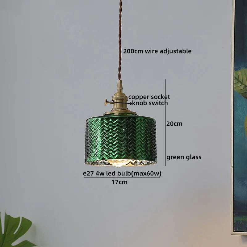 Decorbites™ Japanischer Stil LED-Hängeleuchte Kupferglas Hängelampe