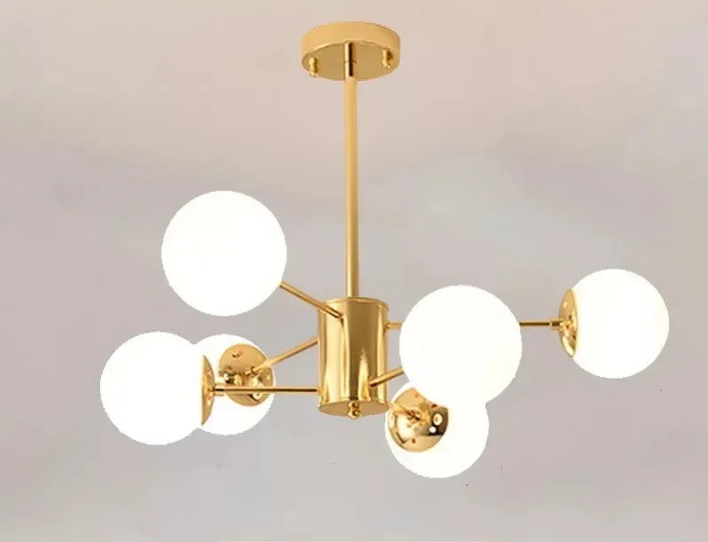 DecorBites™ Adjustable Ball Glass Lustre Chandelier for Living, Dining, Bedroom Lighting