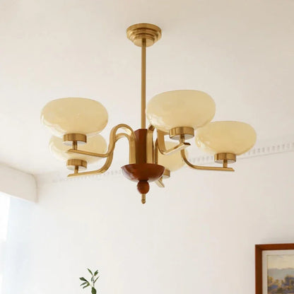 DecorBites™ Cream Glass Pendant Chandelier for Home Decor