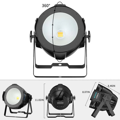 Decorbites™ Großer Wagen 200W COB Par-Scheinwerfer Warm-/Kaltweiß mit Scheunentor für Bühnenbeleuchtung bei Partys