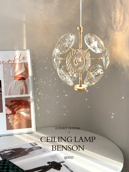 European K9 Crystal Mini Pendant Light in Polished Chrome