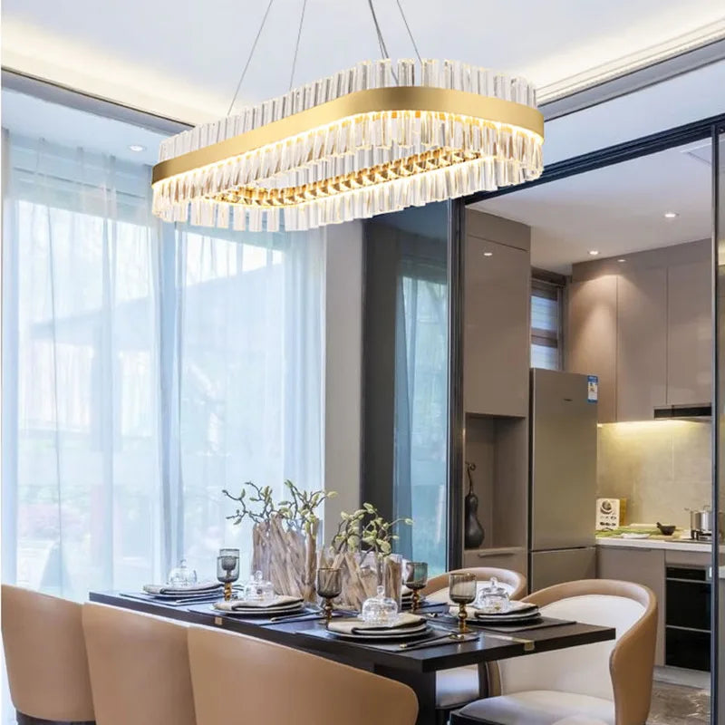 Gold Crystal Modern Chandelier Oval120cm