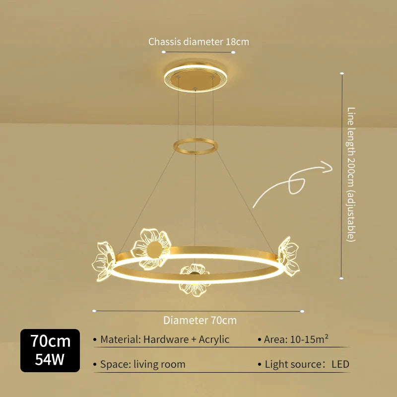 Gold Butterfly LED Chandelier For Bedroom