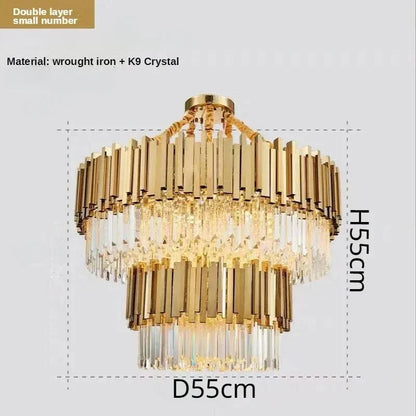 Decorbites™ Kristall-Deckenleuchter: Luxuriöse runde LED-Lampe für das Wohnzimmer, künstlerische Wohnraumausstattung