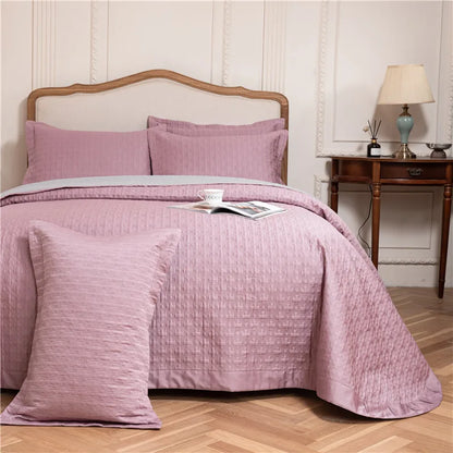 DecorBites™ Egyptian Cotton Quilt Set, Reversible Bedspread, Luxe Coverlet, 3Pcs