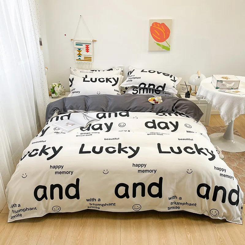 Decorbites™ Brief mit fröhlichem Hündchen-Druck für Bettwäsche-Set für Einzel- und Doppelbett, 3/4 Teile