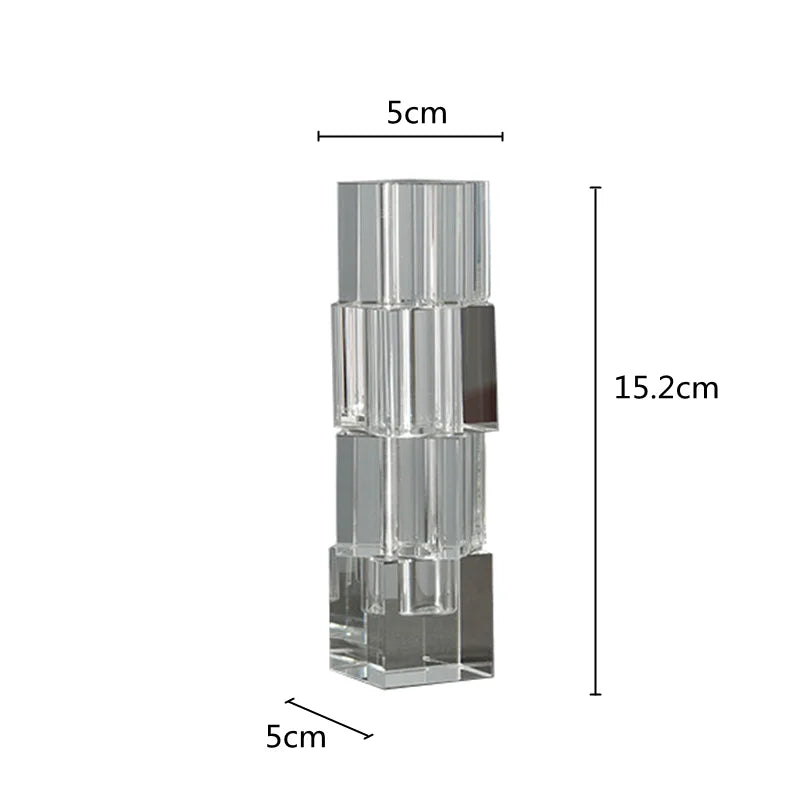 DecorBites™ Geometric Glass Vase Stack for Home Decor & Flower Arrangement
