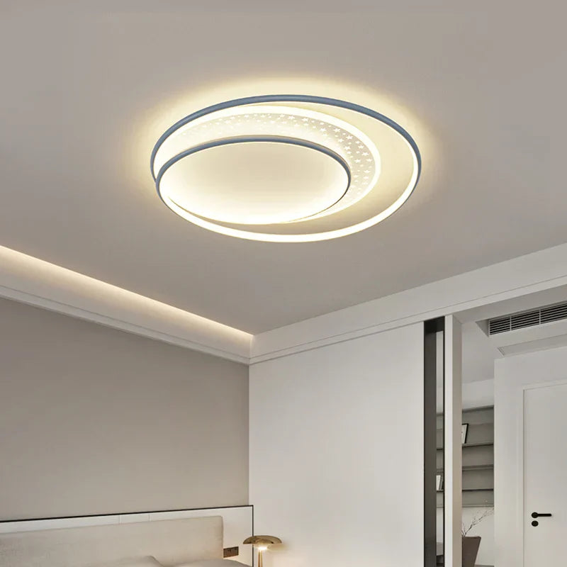 DecorBites™ Gold Gray LED Chandelier: Creativity Combo Round Star Lamps