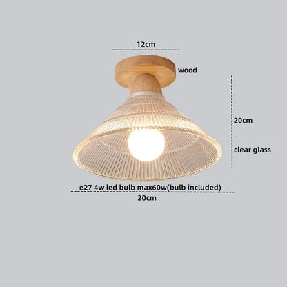 DecorBites™ LED Ceiling Lamp Modern Style Wood Glass Luminaria